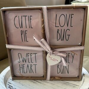NWT Rae Dunn Valentine Day Ceramic Coasters